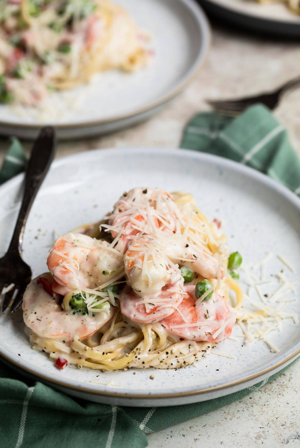 One Pot Shrimp Pasta Primavera