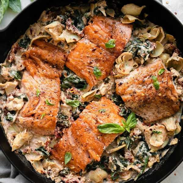 One-Skillet Creamy Tuscan Salmon