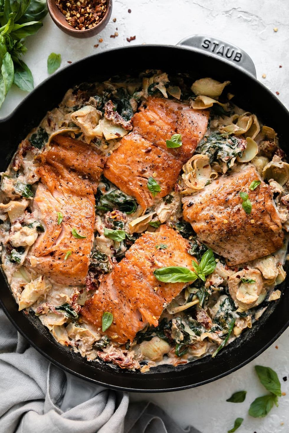 One-Skillet Creamy Tuscan Salmon