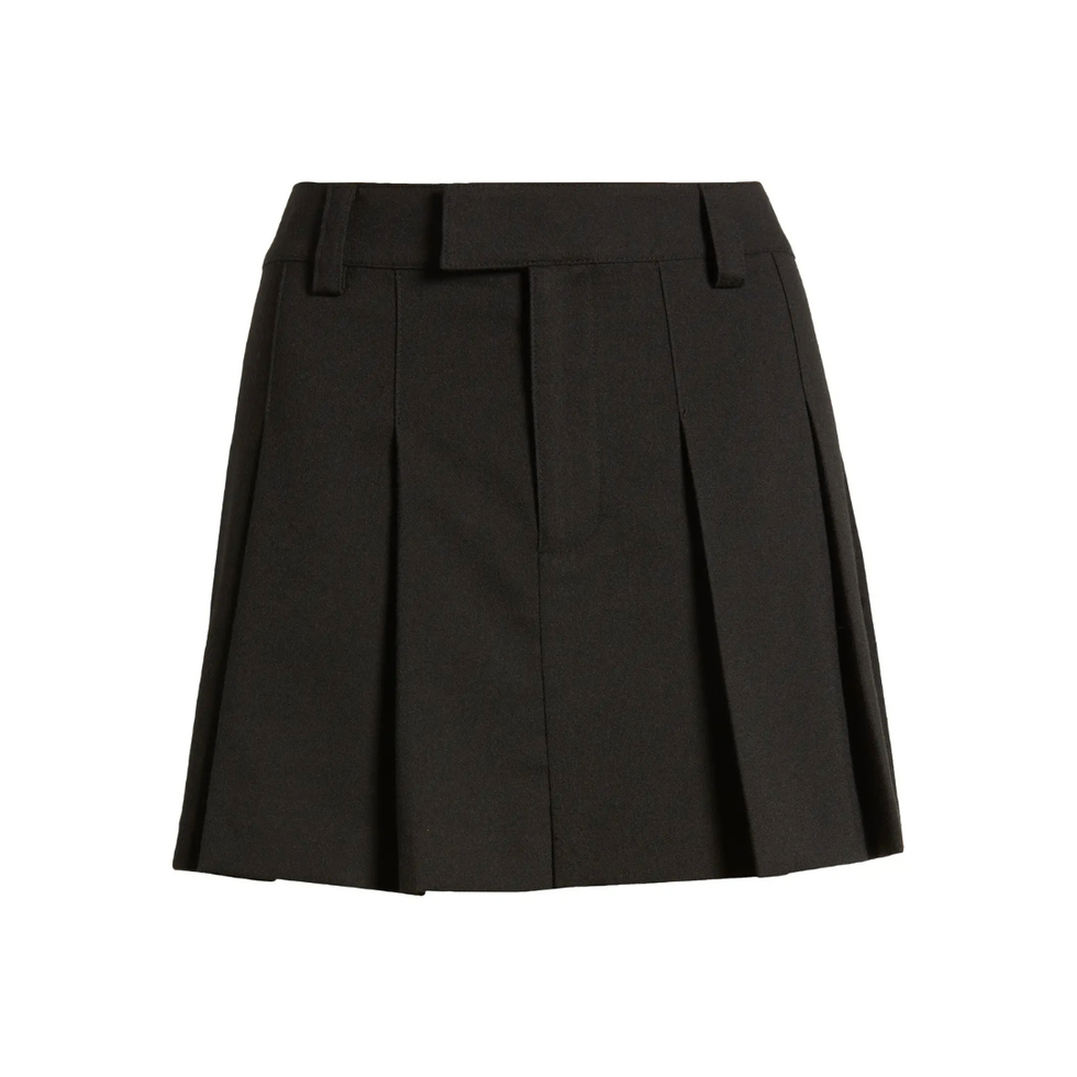 Open Edit Pleated A-Line Miniskirt