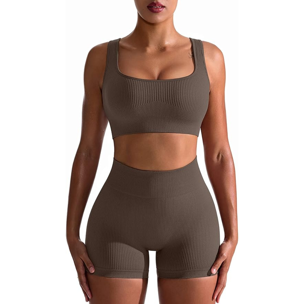 OQQ Seamless Ribbed 2-Piece Set