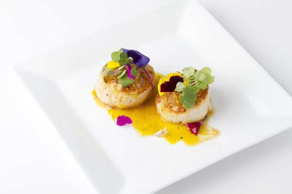 Orange and ginger seared scallops