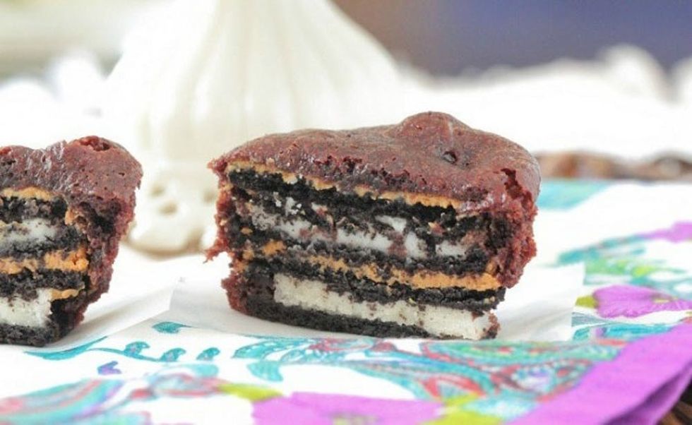 Oreo and Peanut Butter Brownie Cakes