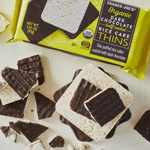 Organic Dark Chocolate Half-Coated Rice Cake Thins
