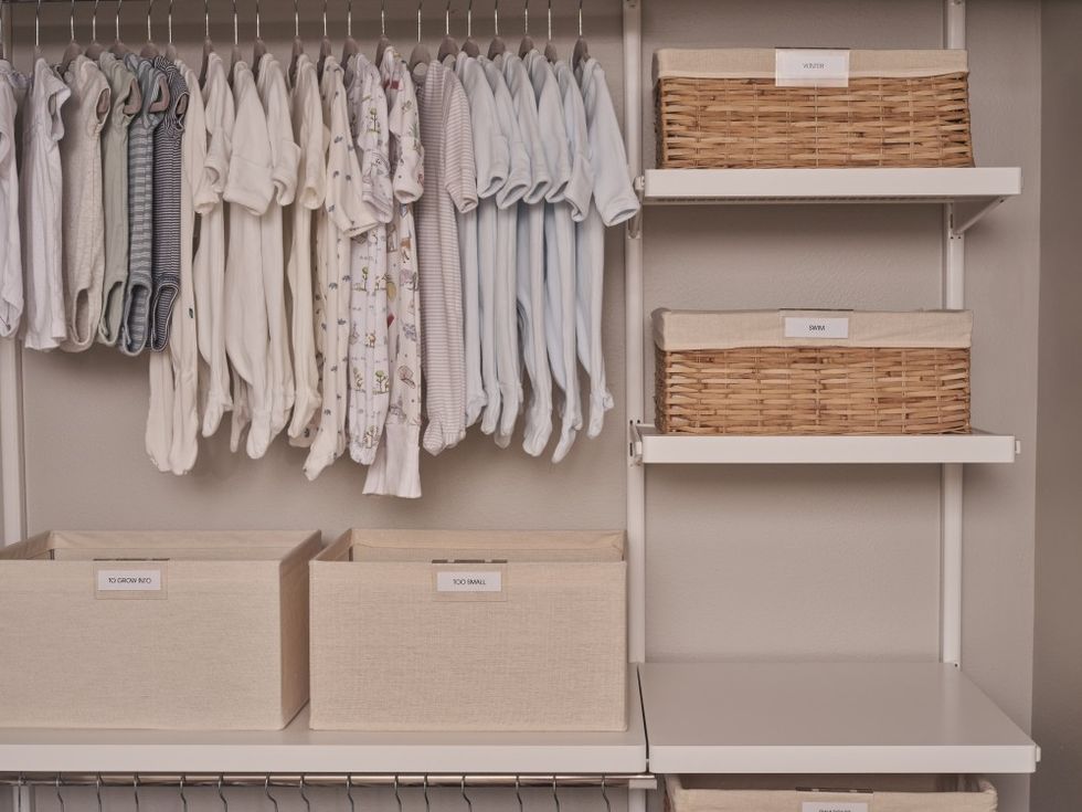 organized baby closet