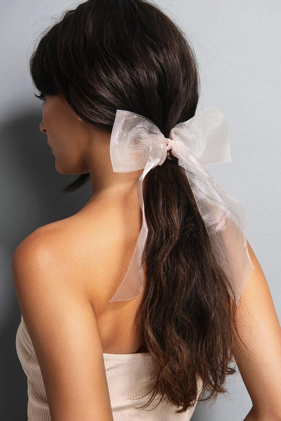Organza Bow Ponytail Hook Winter Party Hairstyles