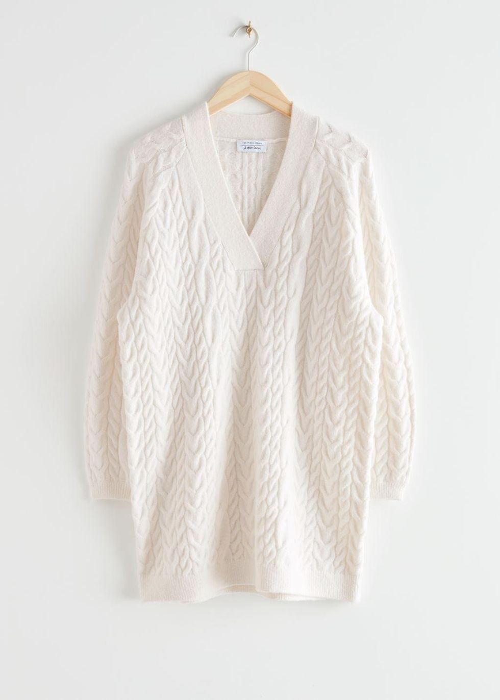 & Other Stories Cable Knit Mini Dress