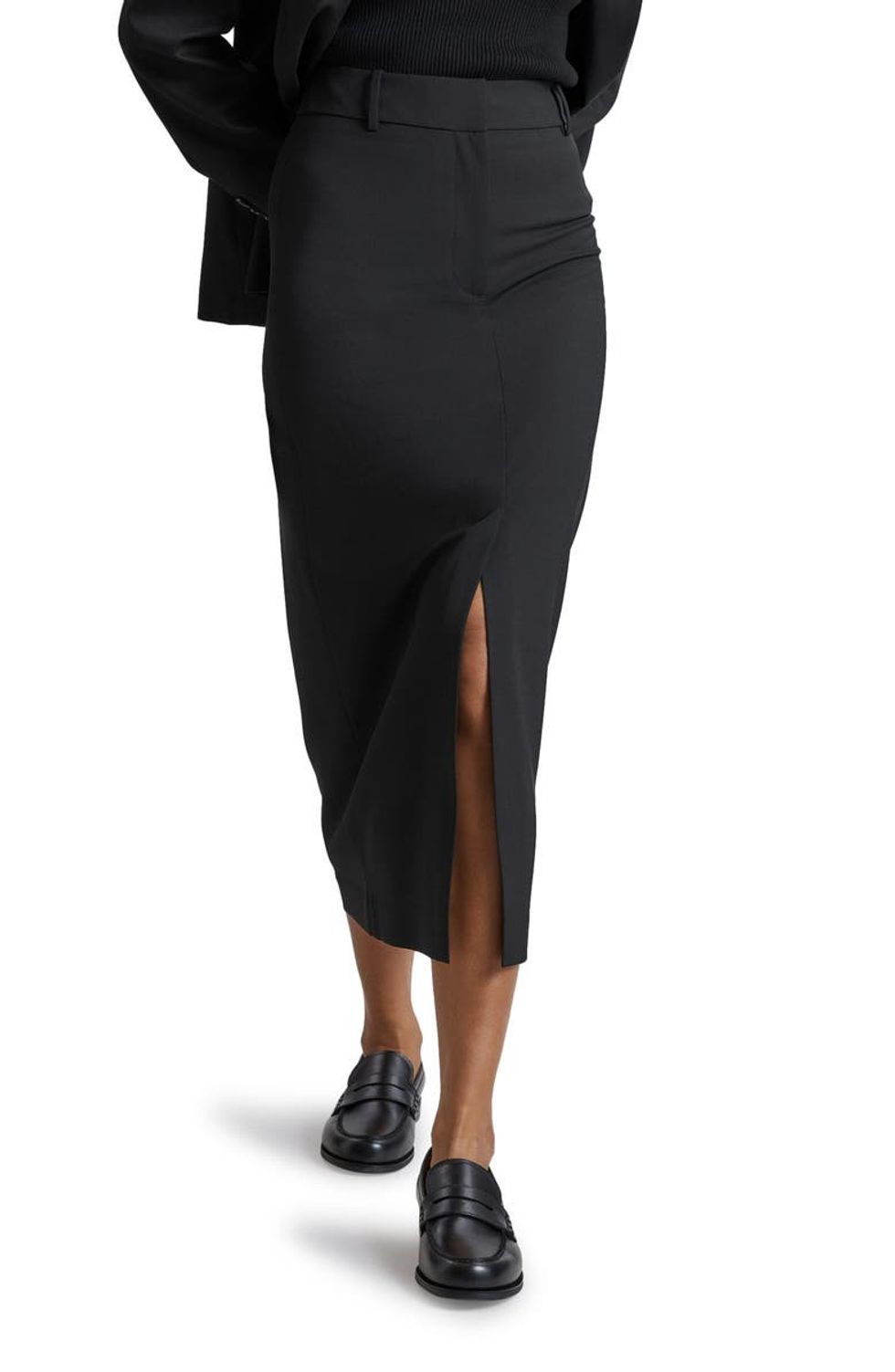 & Other Stories Wool Blend Midi Pencil Skirt