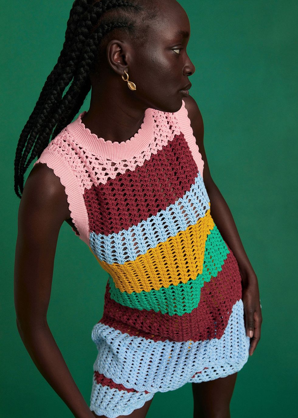 & Other Stories x Sindiso Khumalo Colour-Blocked Hand-Crocheted Top