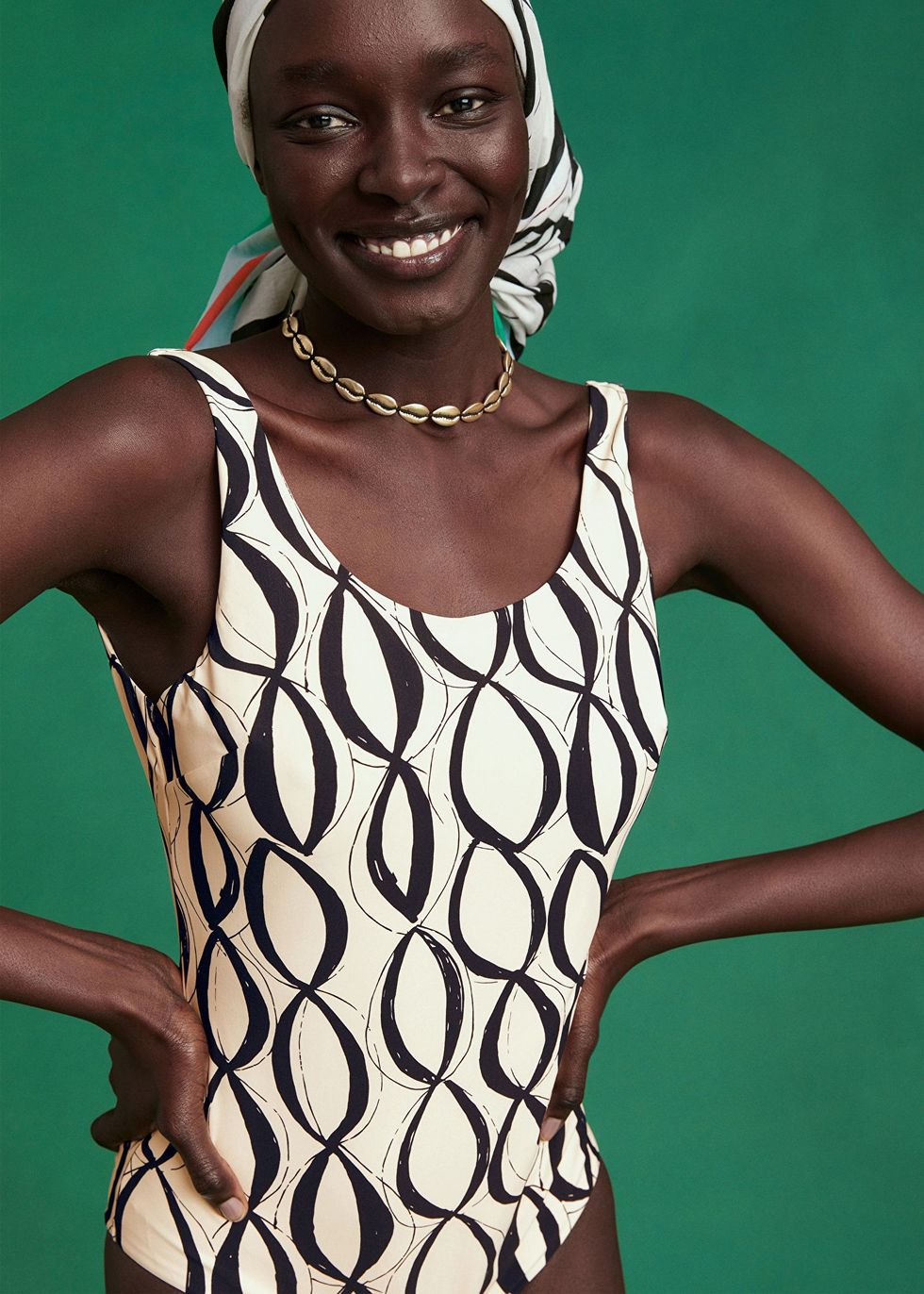 & Other Stories x Sindiso Khumalo Geometric Patterned Swimsuit