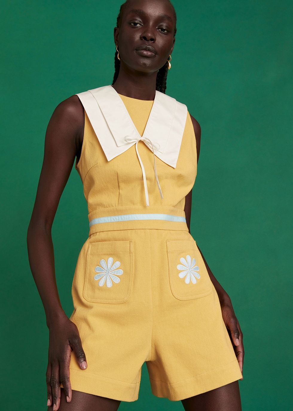 & Other Stories x Sindiso Khumalo Structured Cotton Detachable Collar Jumpsuit