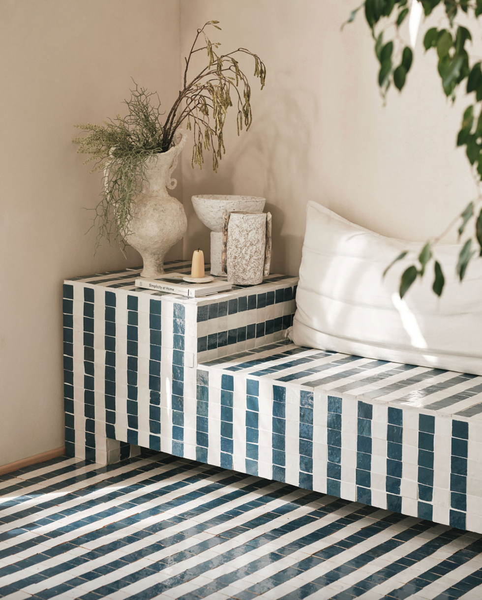 Otto Tile Blue Marine Stripes Zellige