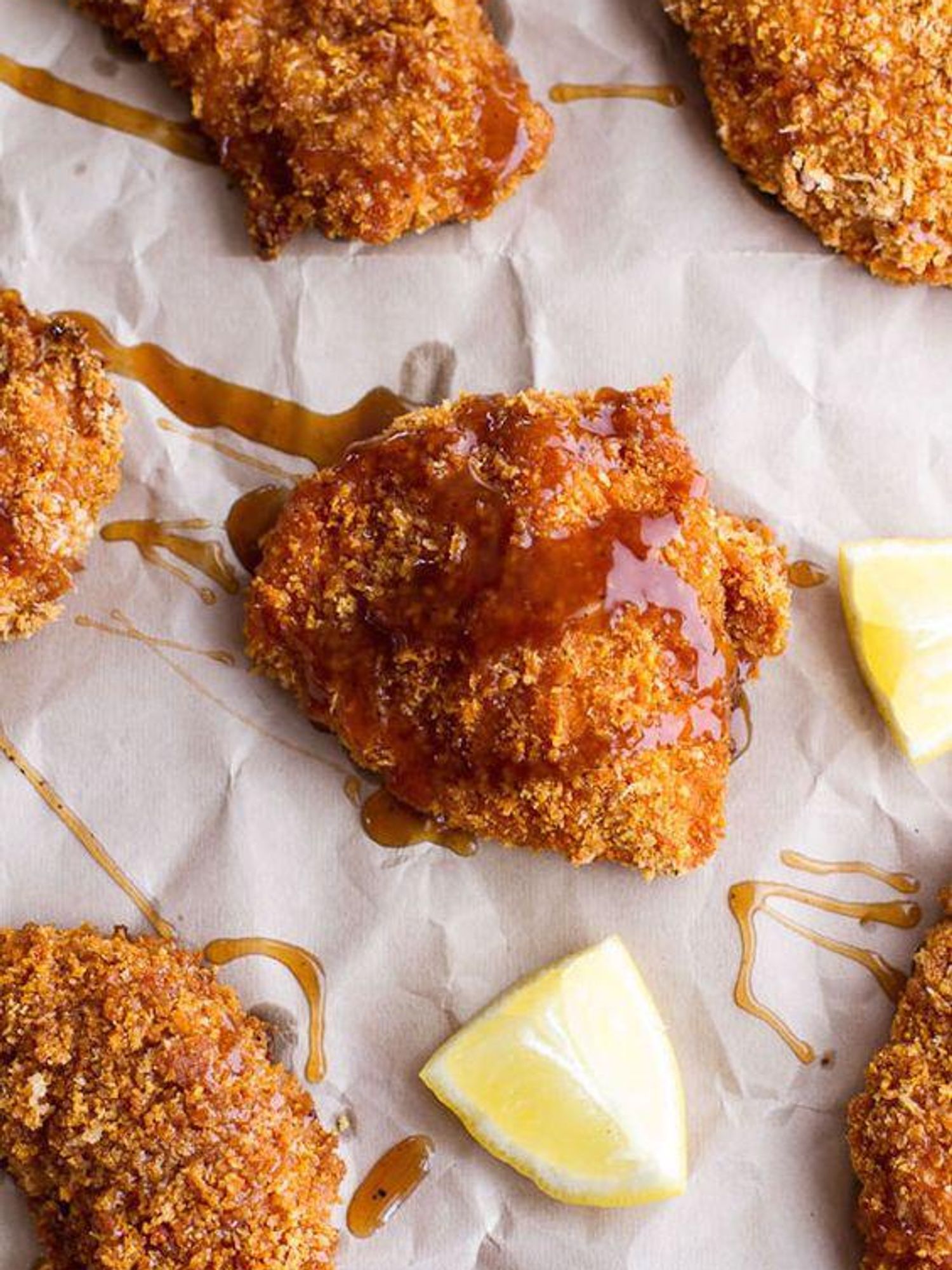 Oven-Fried Southern Chicken With Sweet Honey Bourbon Sauce