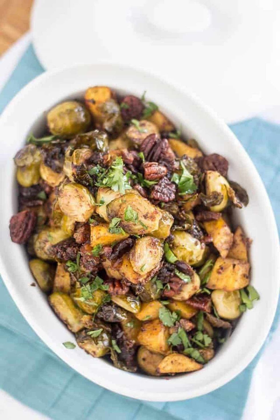 Oven Roasted Brussels Sprouts and Acorn Squash