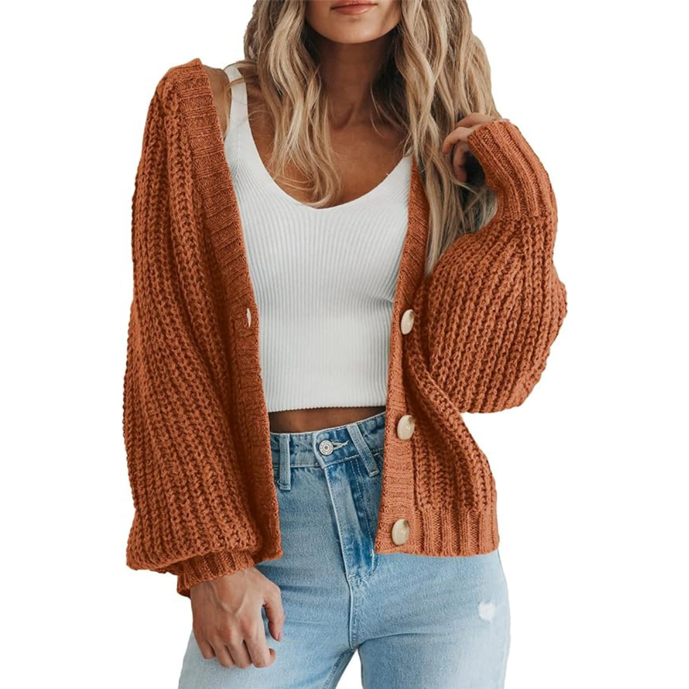 Oversized Orange Cardi