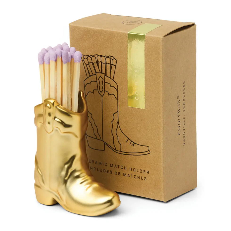 Paddywax Gold Boot Match Holder