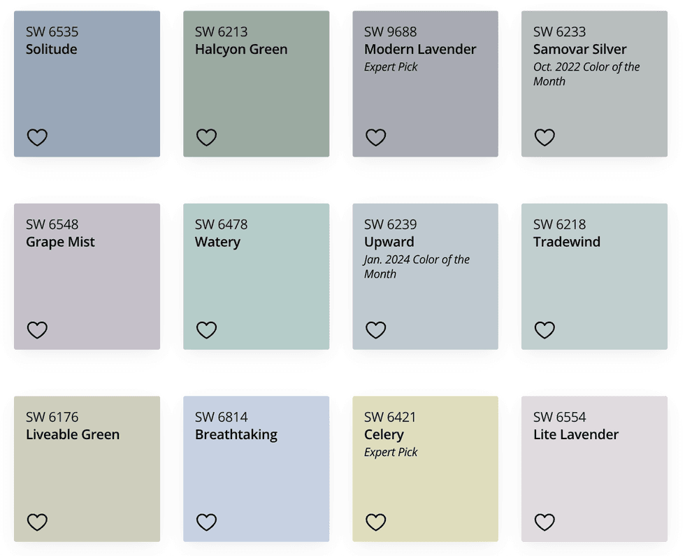 paint color palette Frosted Tints