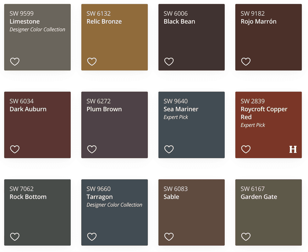 paint color palette Restorative Darks