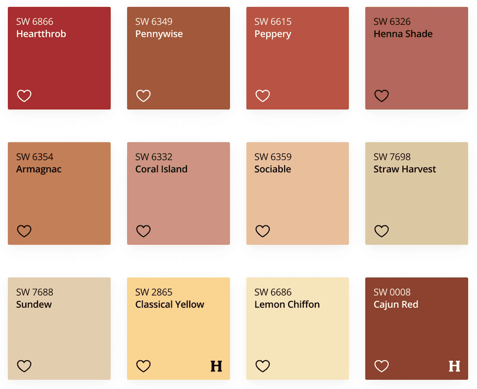 paint color palette Sunbaked Hues