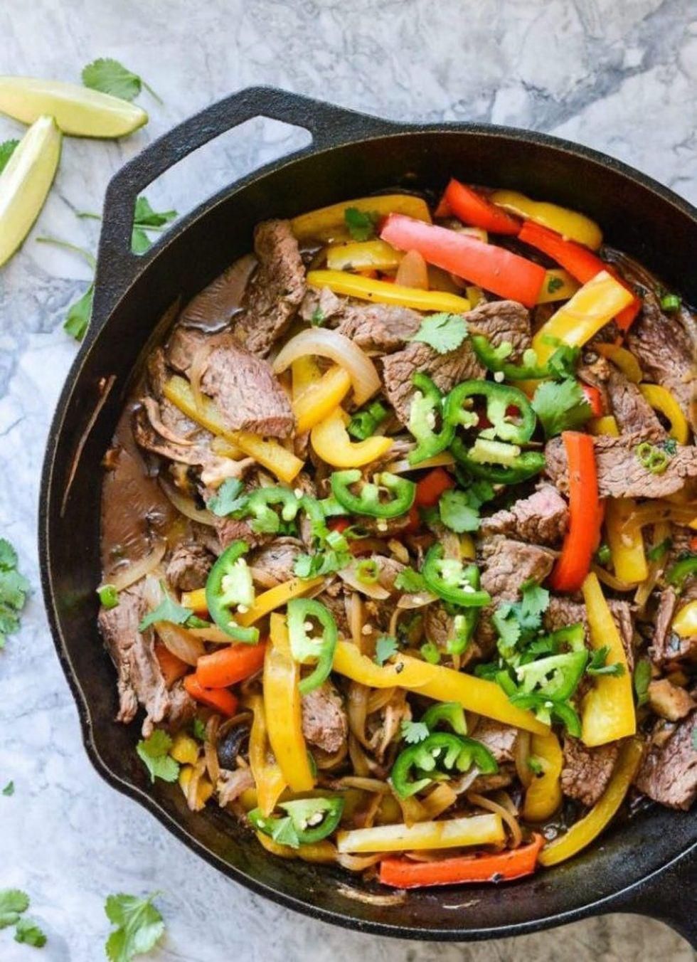 Paleo Skillet Beef Fajitas