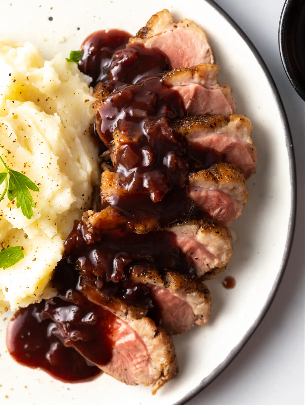 Pan Seared Duck Breast with Savory Blackberry Sauce