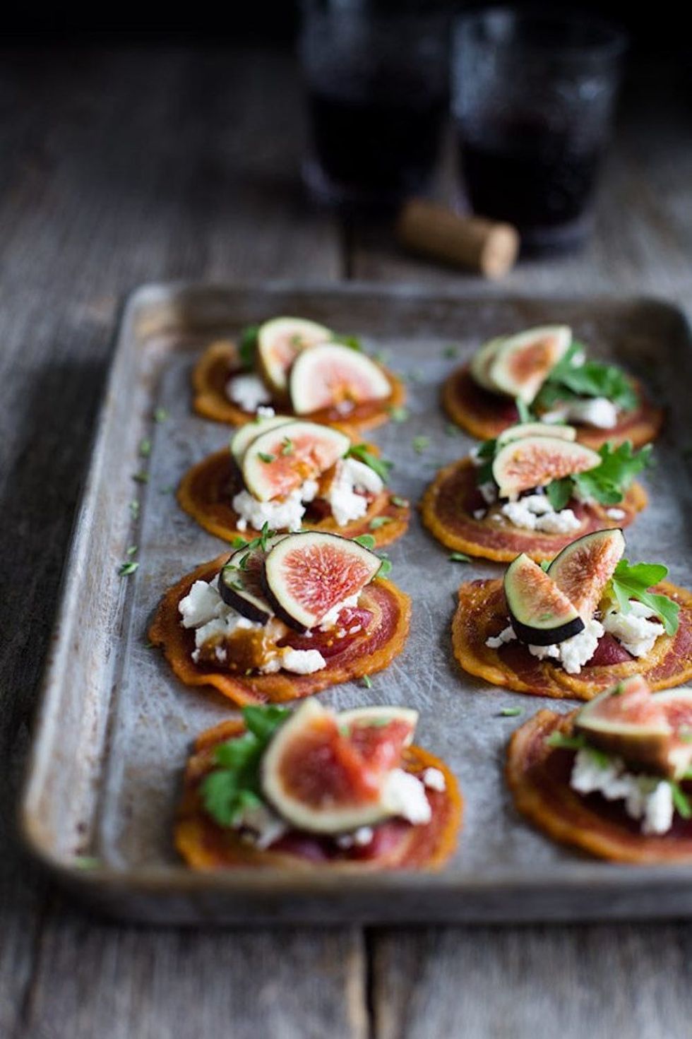 Pancetta Canap\u00e9s with Goat Cheese and Figs