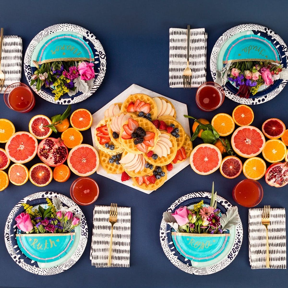 Paper Plate Flower Name Card DIY