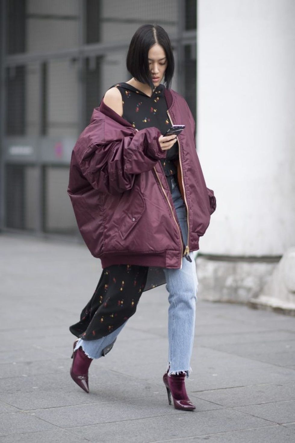 PARIS, FRANCE - JANUARY 24: A guest seen in the streets of Paris before the Vetements Fashion Show during Haute Couture Fashion Week on January 24, 2017 in Paris, France. (Photo by Timur Emek/Getty Images)