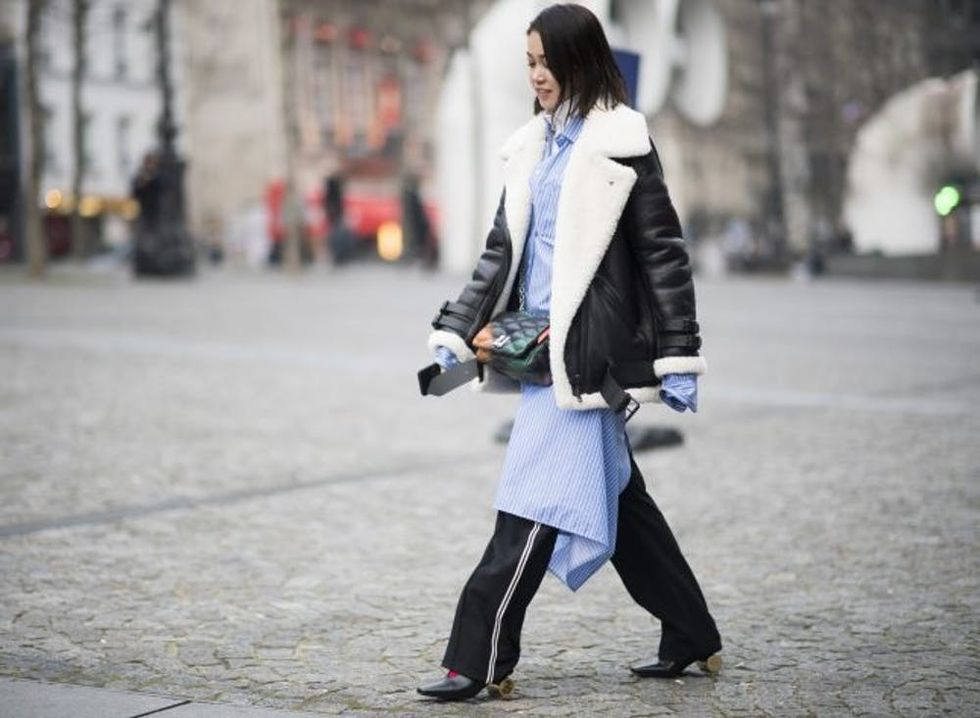 PARIS, FRANCE - JANUARY 24: A guest seen in the streets of Paris before the Vetements Fashion Show during Haute Couture Fashion Week on January 24, 2017 in Paris, France. (Photo by Timur Emek/Getty Images)