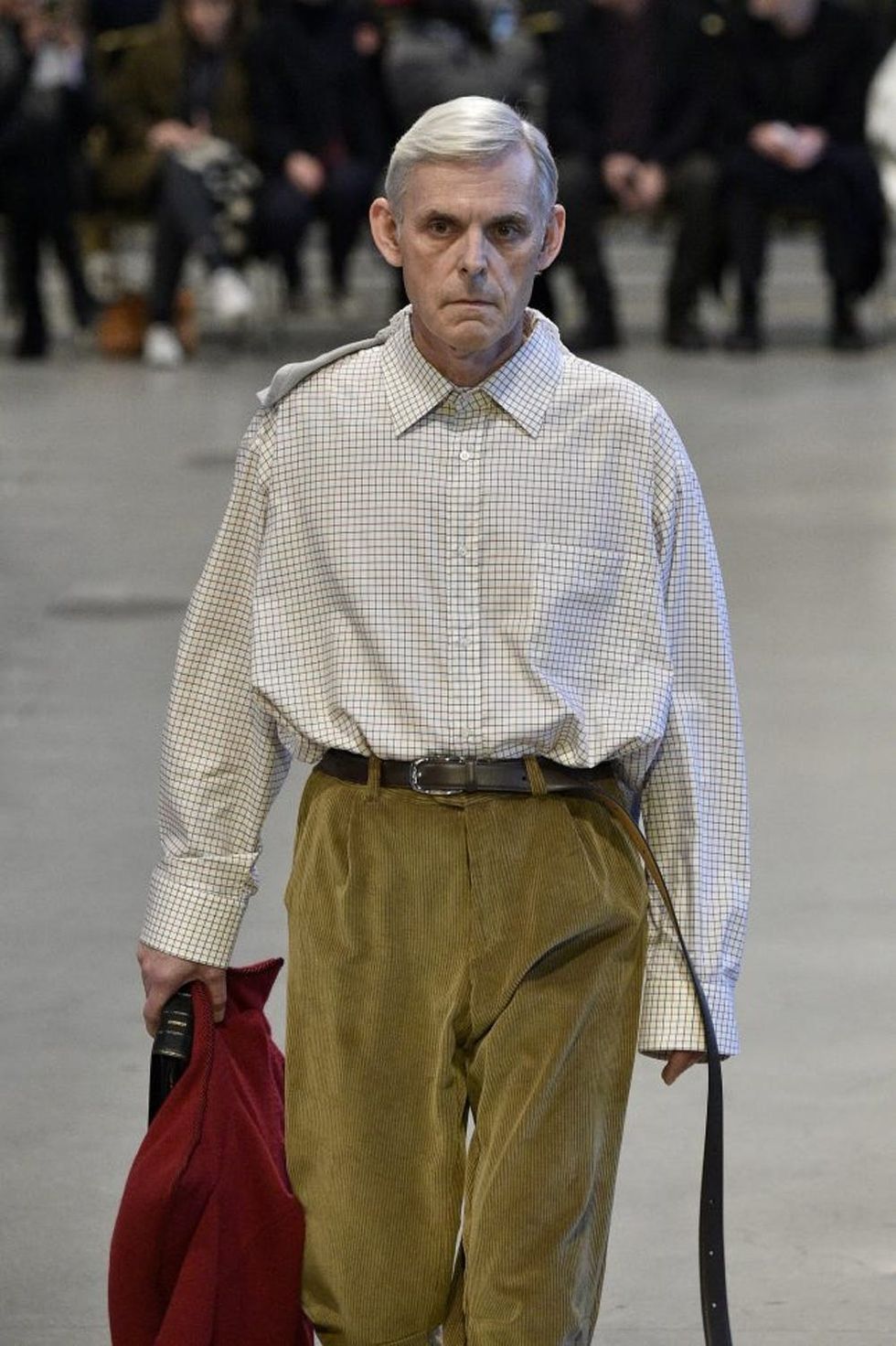 PARIS, FRANCE - JANUARY 24: A model walks the runway during the Vetements Spring Summer 2017 show as part of Paris Fashion Week on January 24, 2017 in Paris, France. (Photo by Kristy Sparow/Getty Images)