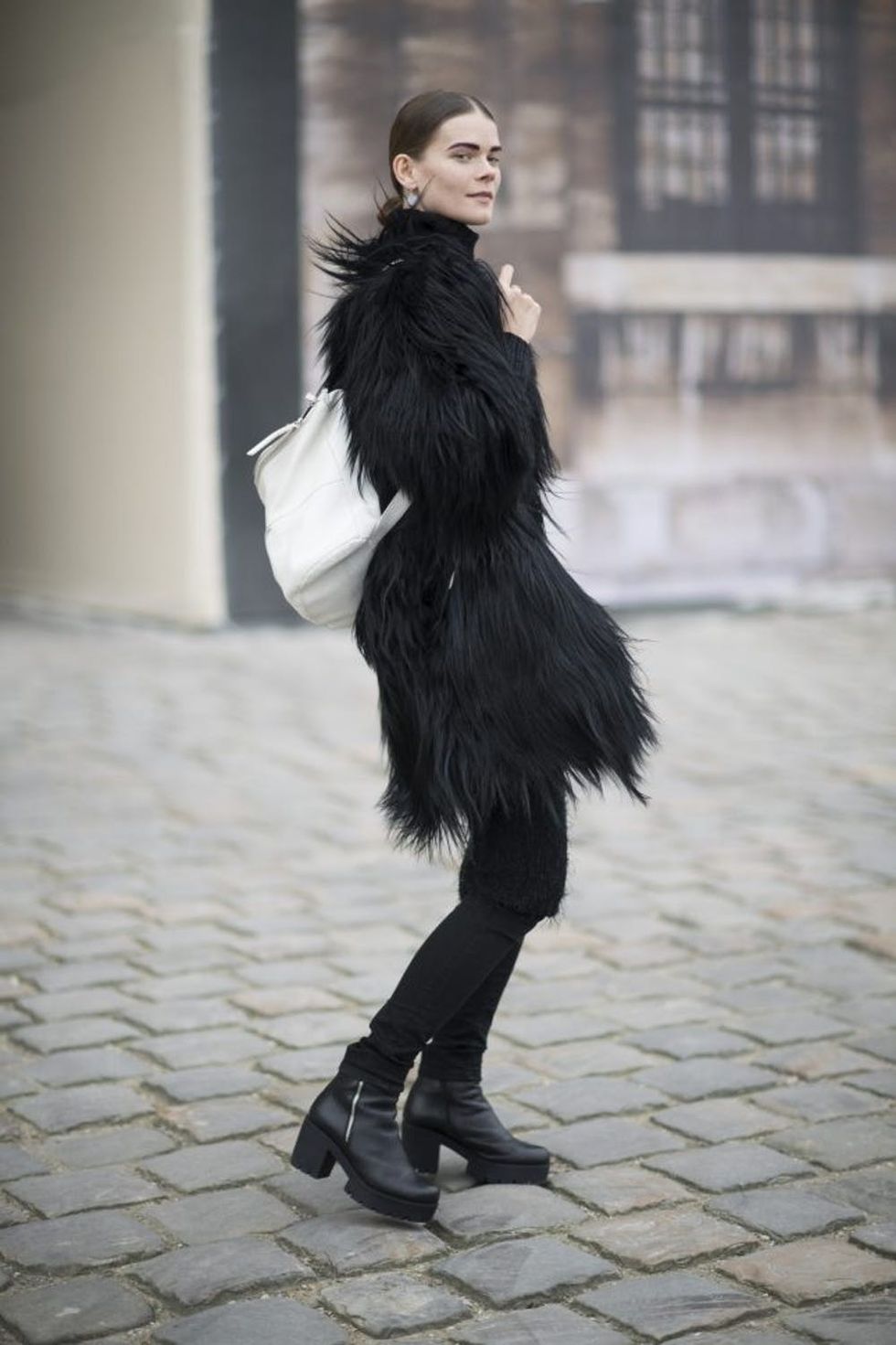 PARIS, FRANCE - JANUARY 25: Irina Kravchenko seen in the streets of Paris during Haute Couture Spring Summer 2017 Fashion Week on January 25, 2017 in Paris, France. (Photo by Timur Emek/Getty Images)