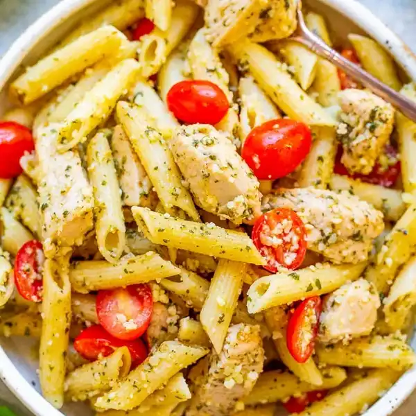 parmesean pesto chicken and pasta
