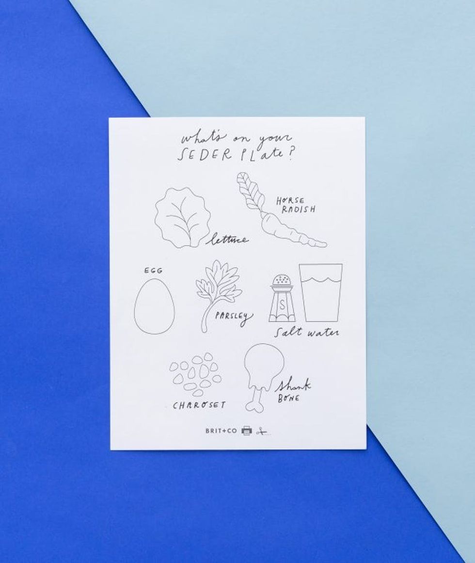 Passover Seder Plate Coloring Page