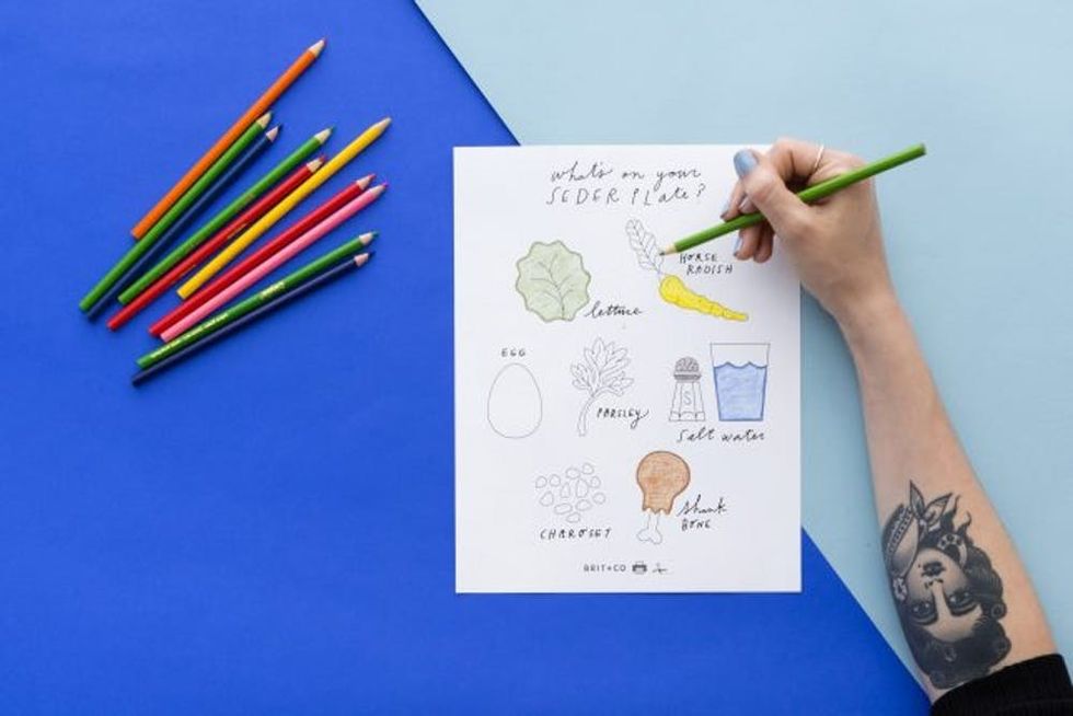 Passover Seder Plate Coloring Page