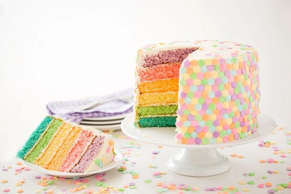 pastel confetti cake