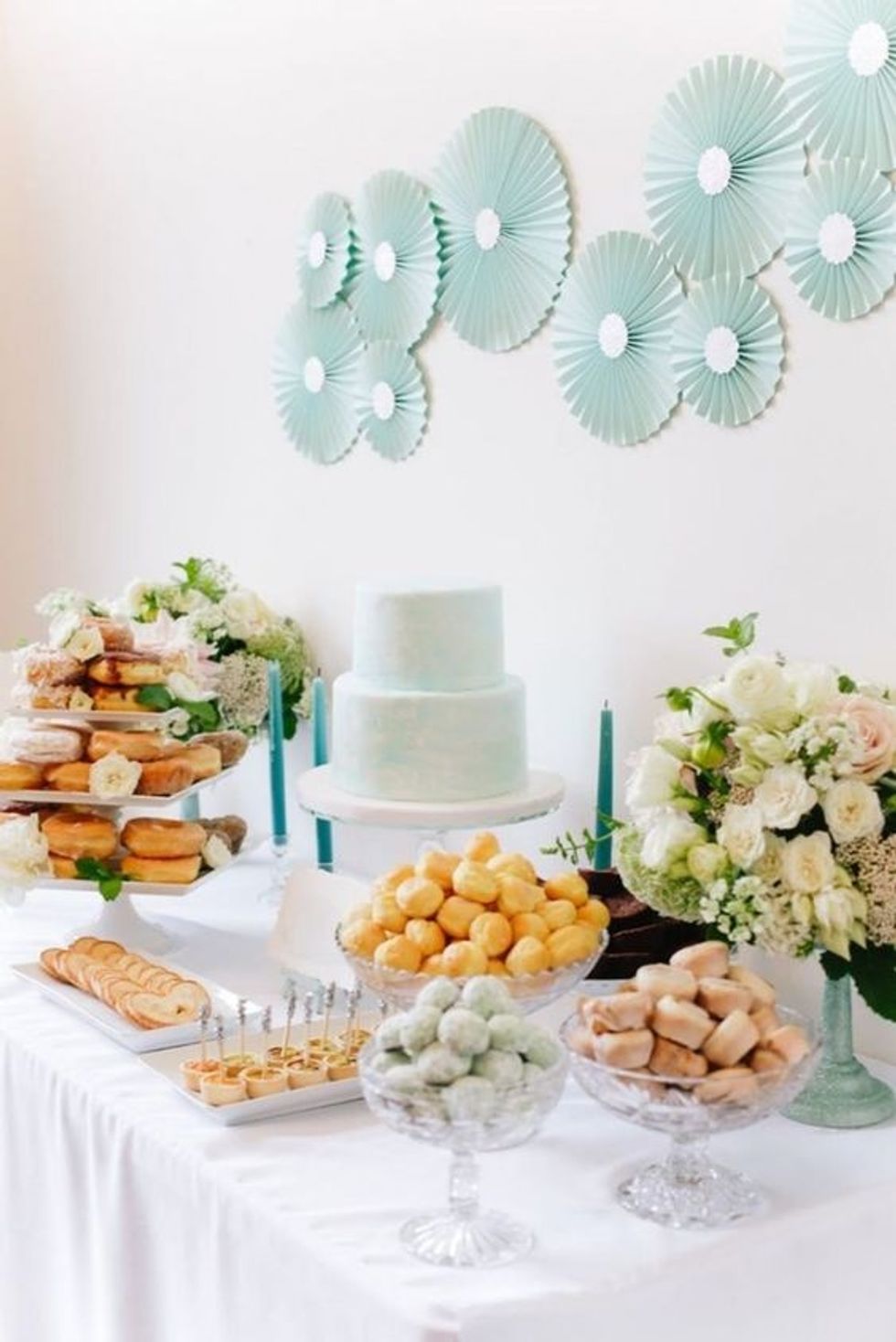 pastel watercolor theme for bridal shower with white background