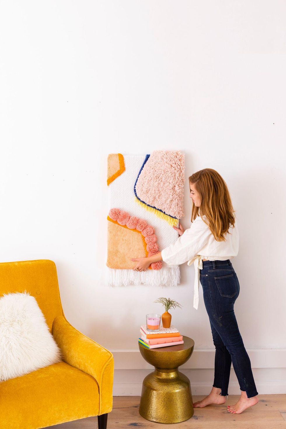 pastel woven wall art