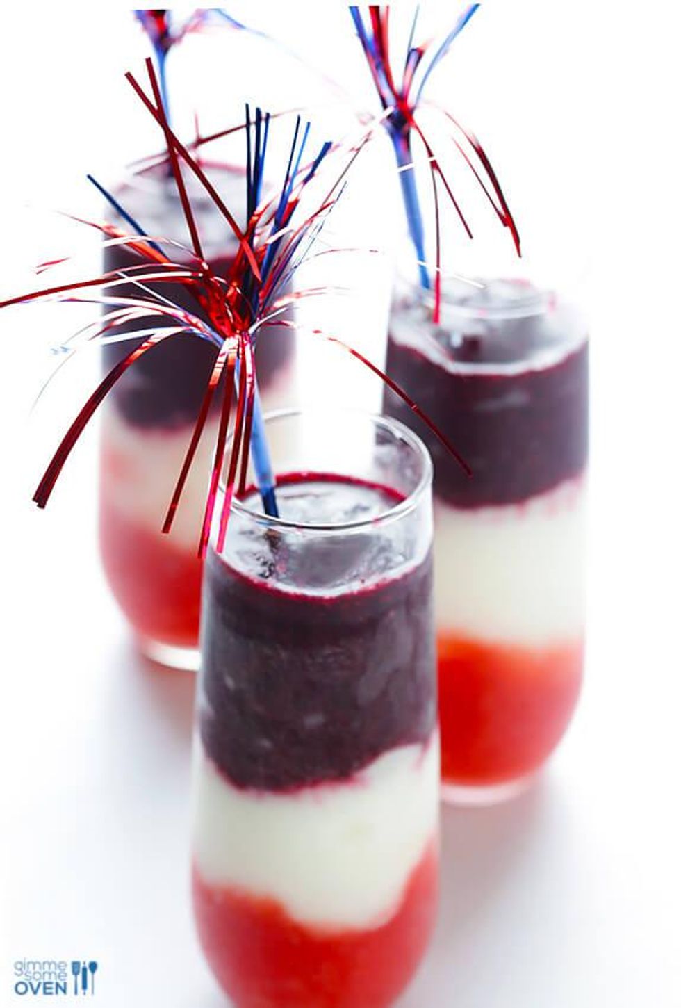 patriotic drinks with red white and blue layers