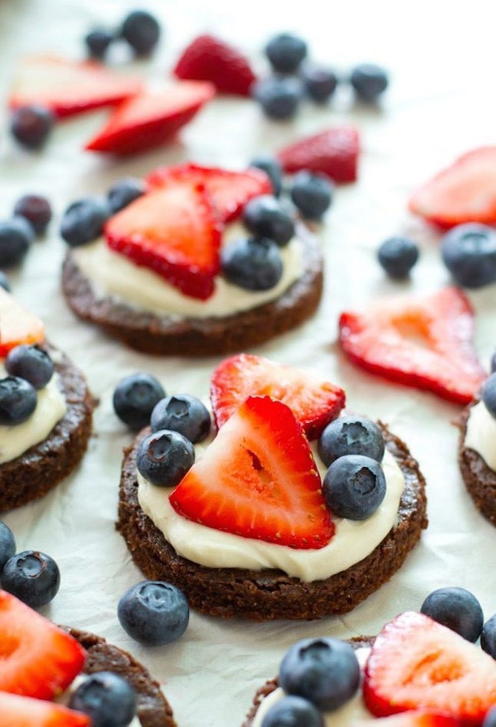 Patriotic Mini Brownie Dessert Pizza