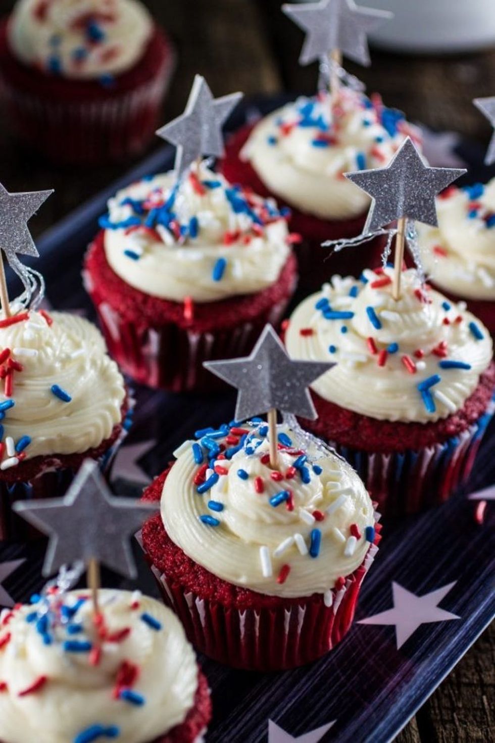 Patriotic Red Velvet Cupcakes