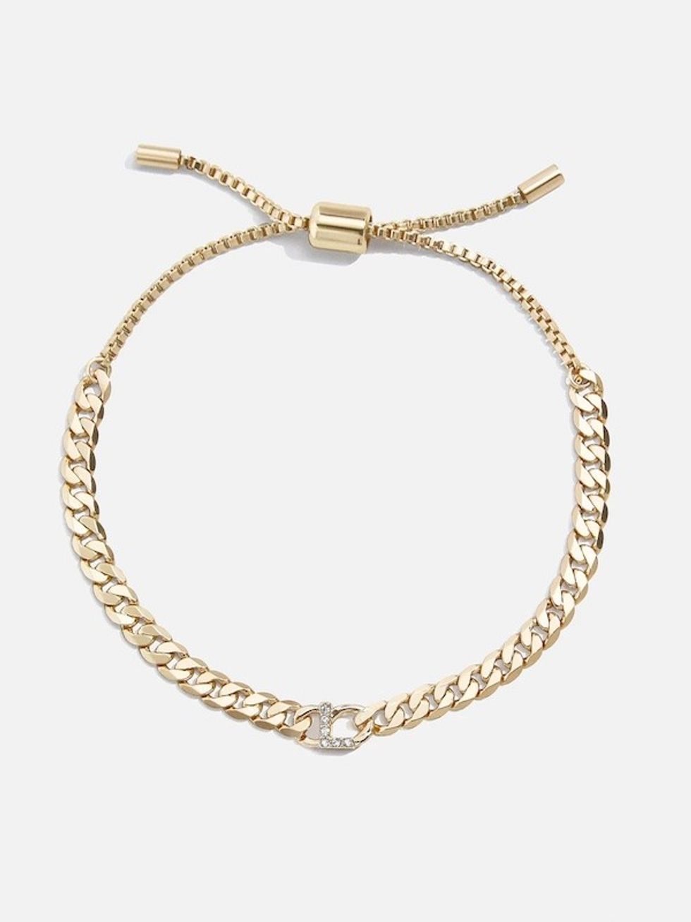 Pav\u00e9 Initial Curb Chain Bracelet