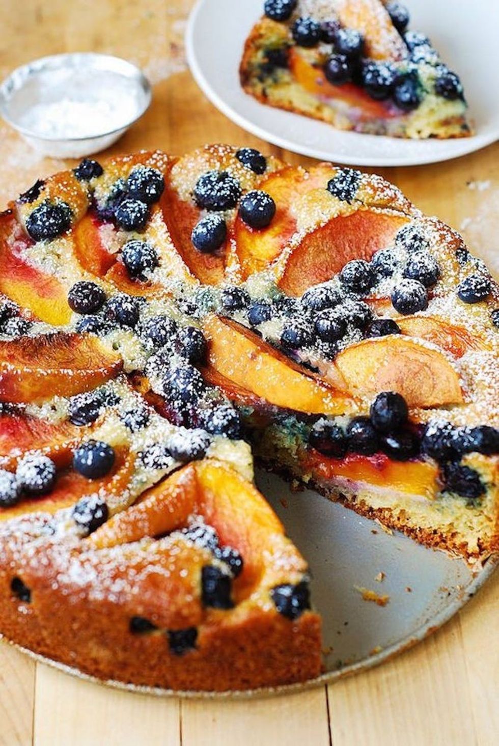 Peach and Blueberry Greek Yogurt Cake