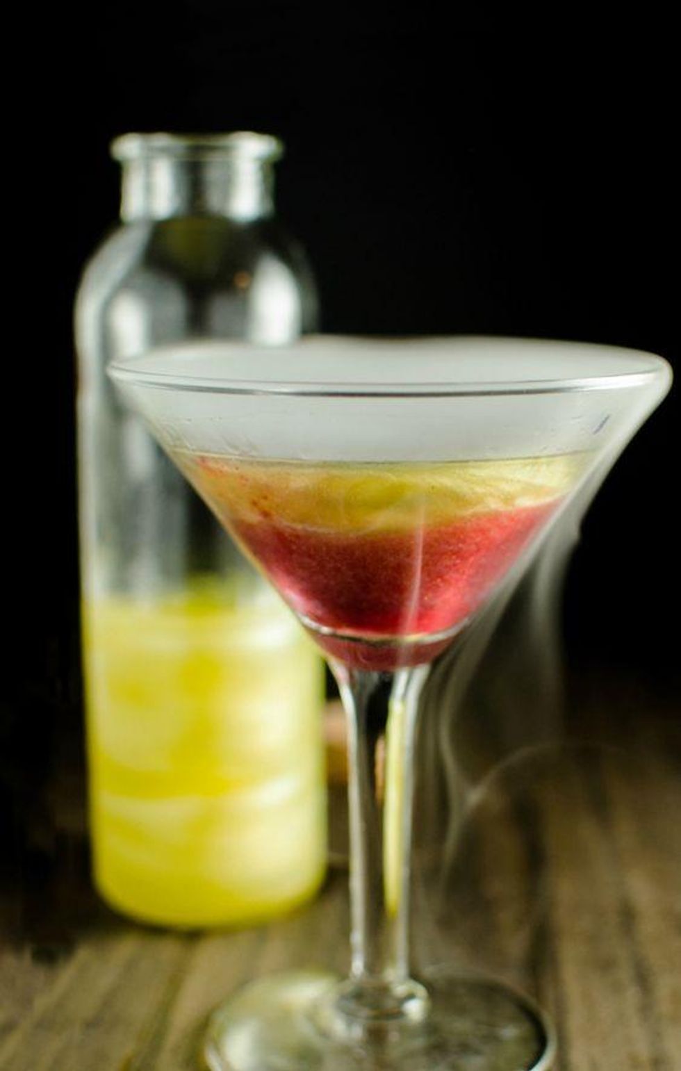 Peach and Raspberry Unicorn Blood Cocktail