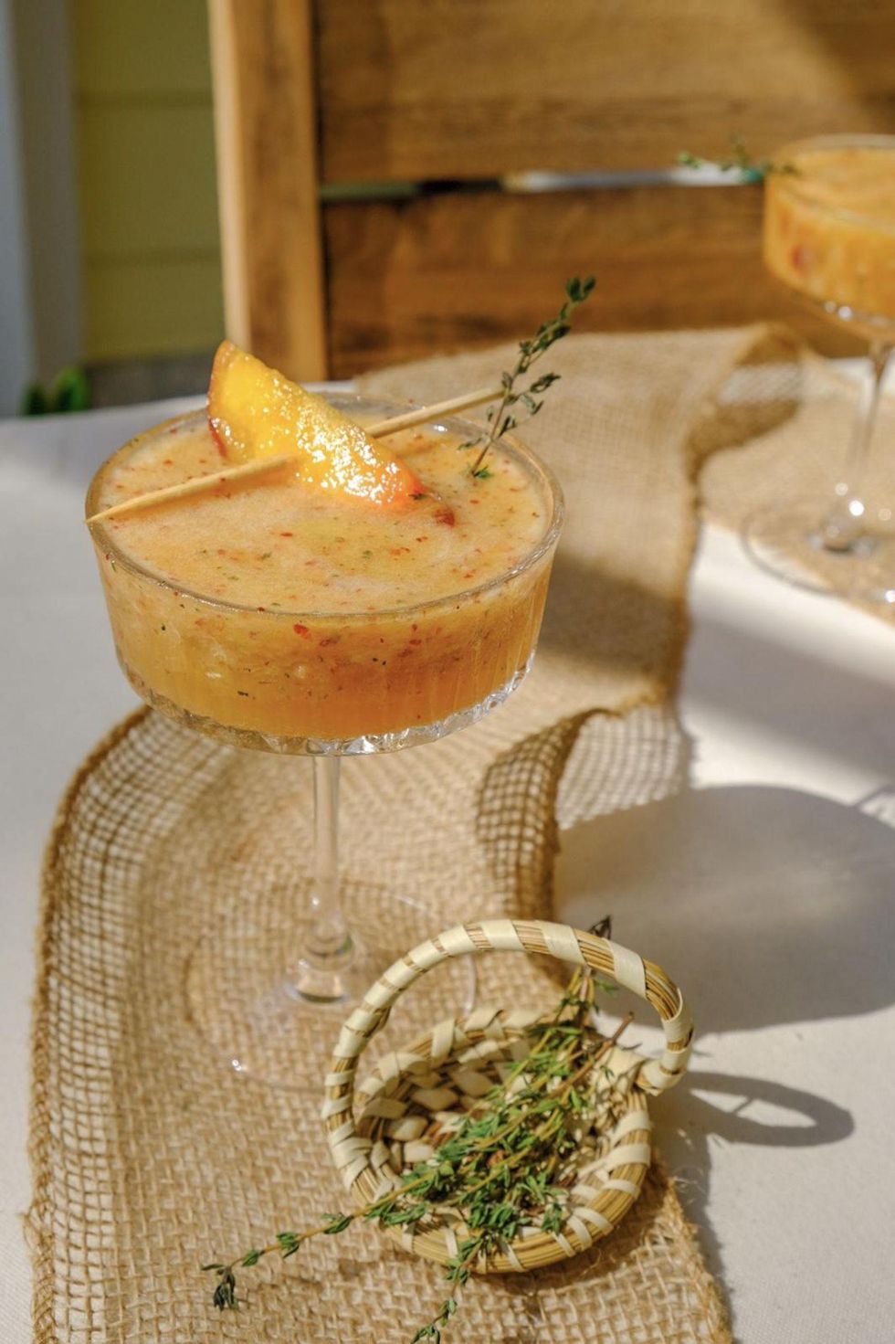 Peach Fros\u00e9 herbal cocktails