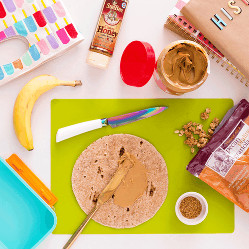 Peanut Butter and Banana Rollup Recipe Gif