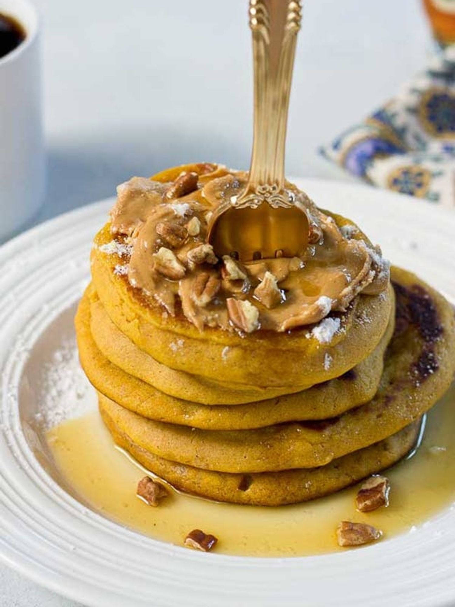 Peanut Butter Pumpkin Pancakes
