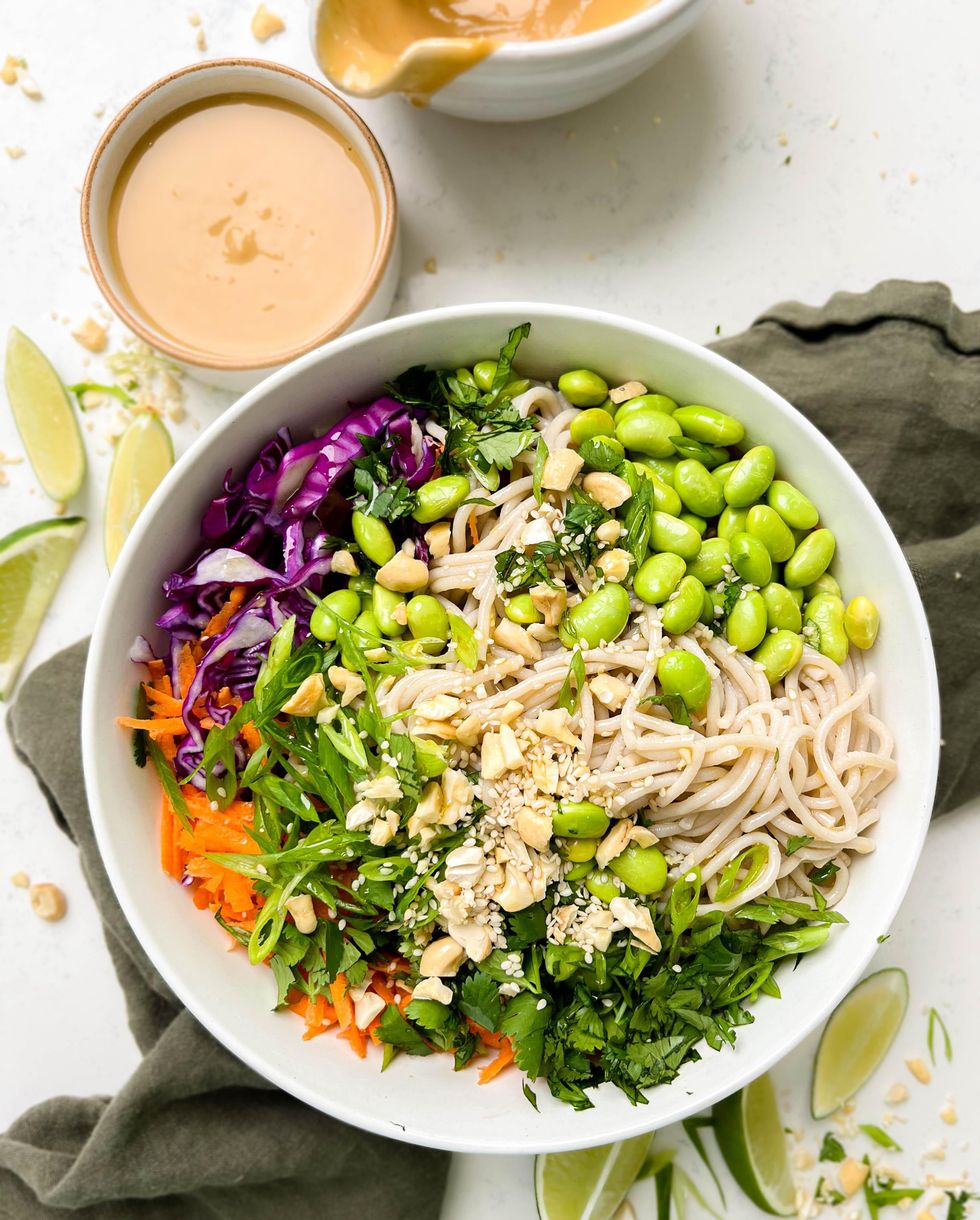 Peanut Soba Noodle Salad easy asian noodle recipes