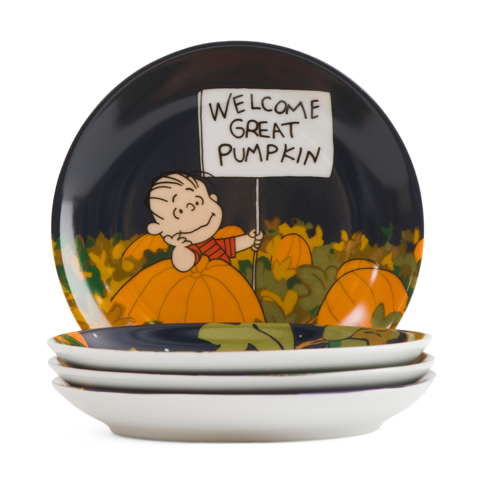 Peanuts 4-Piece Great Pumpkin Appetizer Plate Set