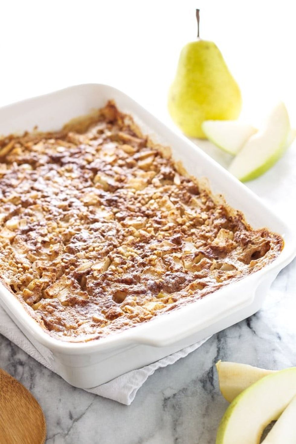 Pear Almond Steel Cut Baked Oatmeal