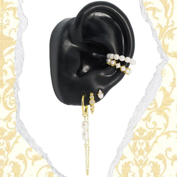 pearl earring stack Stacked Earrings